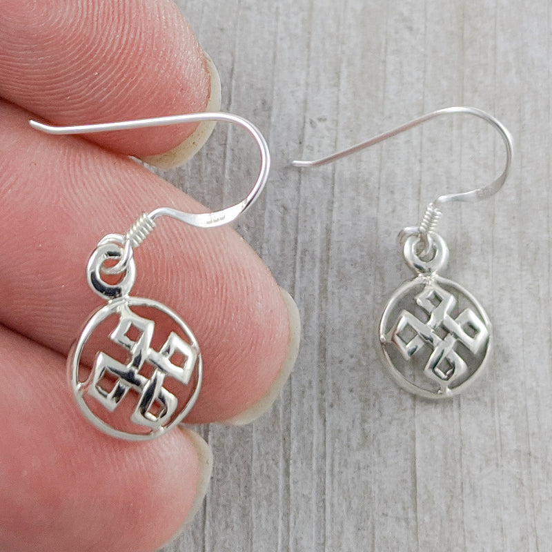 Load image into Gallery viewer, Dainty Celtic Knot Earrings in Sterling Silver
