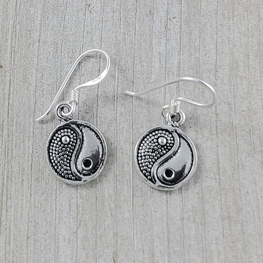 Yin-yang Earrings in Sterling Silver