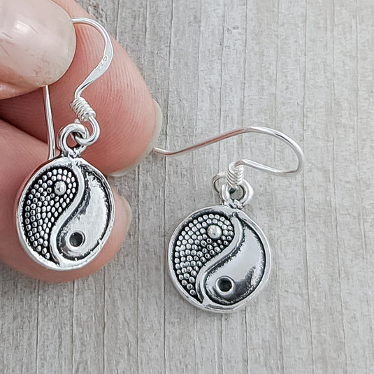 Yin-yang Earrings in Sterling Silver