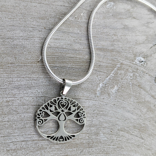 Loving Tree of Life Necklace in Sterling Silver