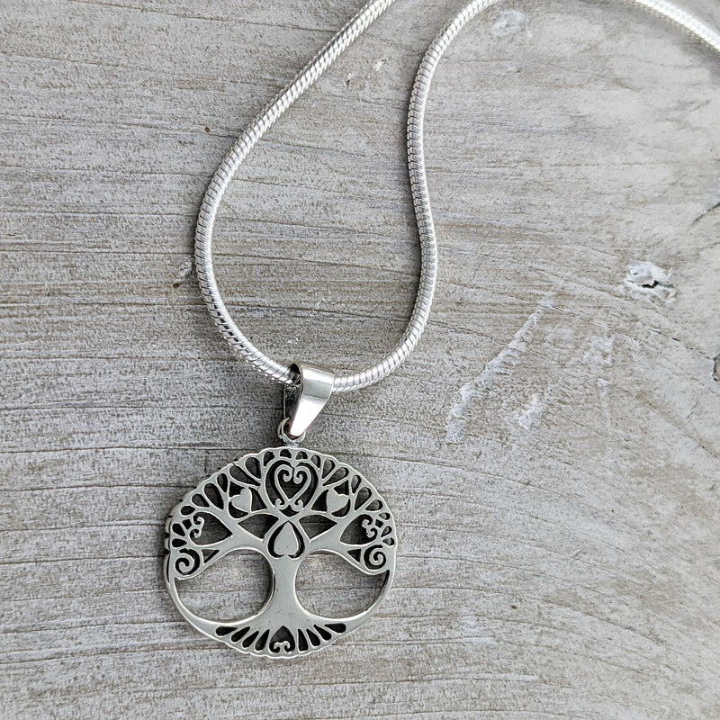 Load image into Gallery viewer, Tree of Life with Hearts Pendant, Sterling Silver
