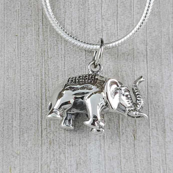 3D Elephant Pendant, Sterling Silver