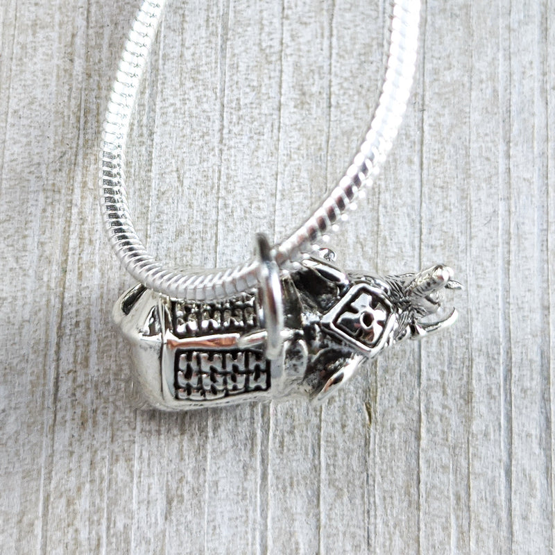 Load image into Gallery viewer, 3D Elephant Pendant, Sterling Silver
