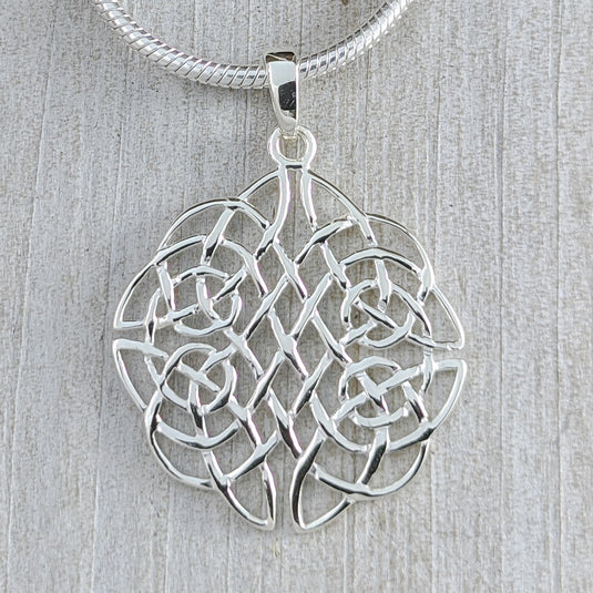 Openwork Never Ending Knot Pendant, Sterling Silver