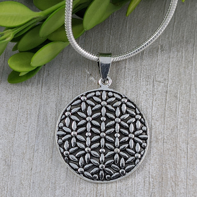 Flower of Life Pendant, Sterling Silver