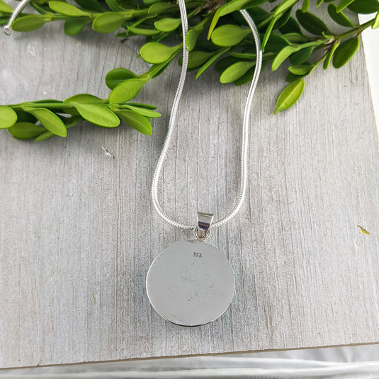 Turquoise Curved Pendant, Sterling Silver