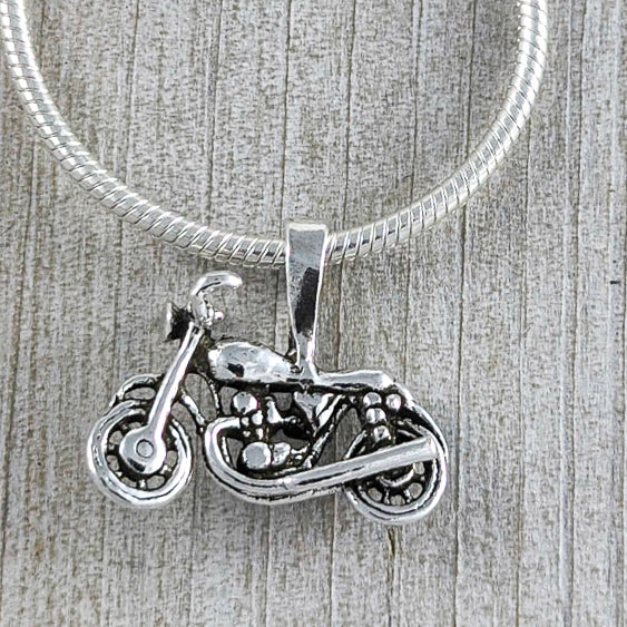 Motorcycle Pendant, Sterling Silver