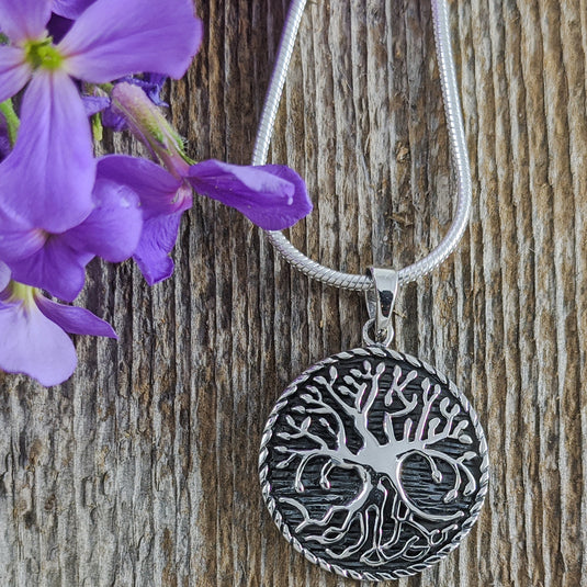 Many Roots Tree of Life Pendant, Sterling Silver