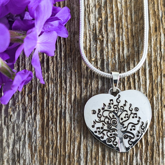 Musical Tree of Life Pendant, Sterling Silver