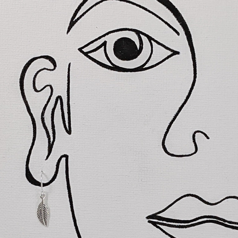 Load image into Gallery viewer, Little Leaf Earrings in Sterling Silver
