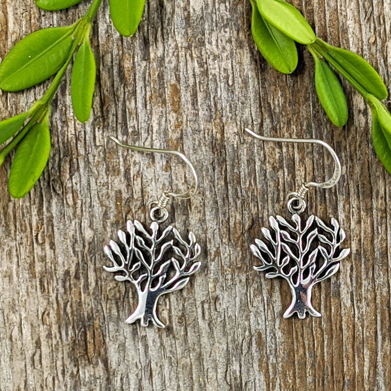 Load image into Gallery viewer, Autumn Tree of Life Earrings in Sterling Silver
