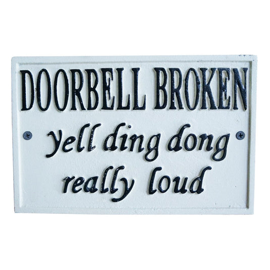 Doorbell Broken Sign