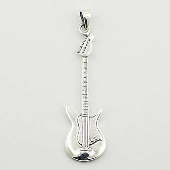 Load image into Gallery viewer, Electric Guitar Pendant, Sterling Silver
