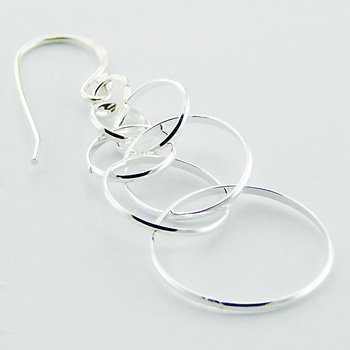 Interlocked Hoops Earrings in Sterling Silver