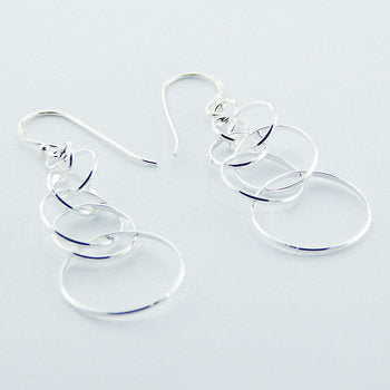 Interlocked Hoops Earrings in Sterling Silver