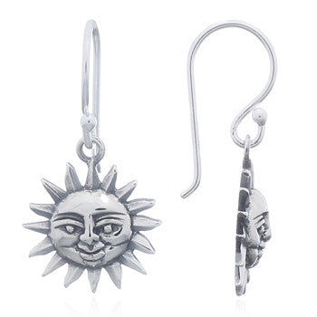 Load image into Gallery viewer, Smiling Sun Earrings, Sterling Silver

