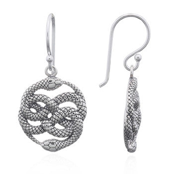 Load image into Gallery viewer, Twirled Snakes Dangle Earrings, Sterling Silver
