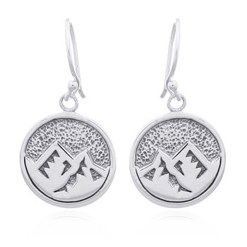Load image into Gallery viewer, The Mountains Are Calling Earrings (solid), Sterling Silver
