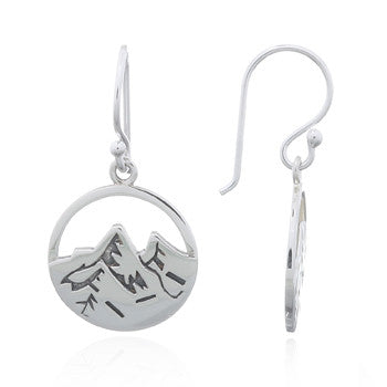 The Mountains Are Calling Earrings (open), Sterling Silver