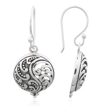 Load image into Gallery viewer, Waves Ying Yang Style Earrings, Sterling Silver
