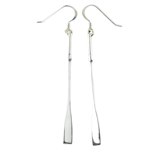 Long Paddle Earrings in Sterling Silver