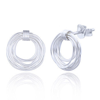Wire Nest Stud Earrings, Sterling Silver