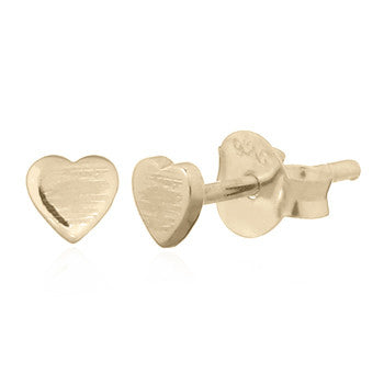 Teeny Hearts Stud Earrings, Gold Plated Sterling Silver