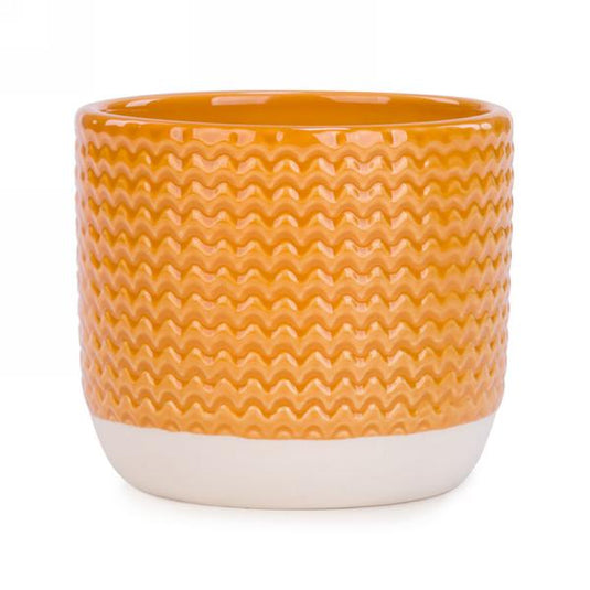 Ceramic Planter: Amber with Texture