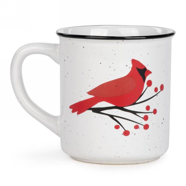 Vintage-style Ceramic Mug with Cardinal