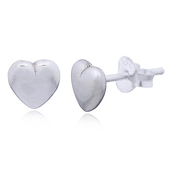Load image into Gallery viewer, Little Chubby Heart Stud Earrings in Sterling Silver
