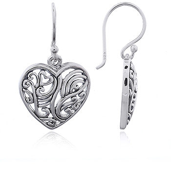 Load image into Gallery viewer, Flowing Heart Earrings in Sterling Silver
