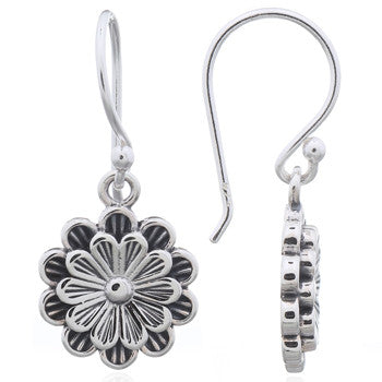 Load image into Gallery viewer, Doubled Daisy Earrings in Sterling Silver
