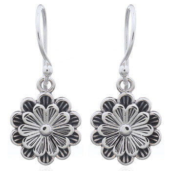 Load image into Gallery viewer, Doubled Daisy Earrings in Sterling Silver

