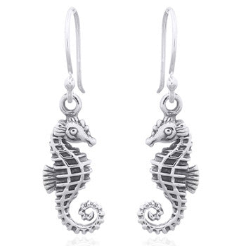 Load image into Gallery viewer, Seahorse Earrings in Sterling Silver

