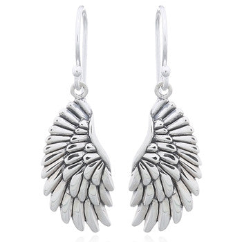 Load image into Gallery viewer, Cupid Wing Earrings in Sterling Silver
