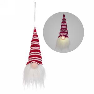 Knit Hat Gnome with Light Up Nose Ornament