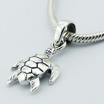 Load image into Gallery viewer, Swimming Turtle Pendant in Sterling Silver
