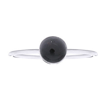 Load image into Gallery viewer, Dainty Black Onyx Dot Ring in Sterling Silver
