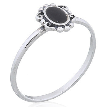 Load image into Gallery viewer, Antique Black Mirror Ring in Sterling Silver
