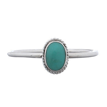 Load image into Gallery viewer, Dainty Antique-Look Turquoise Ring in Sterling Silver
