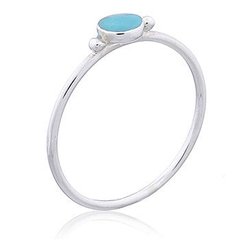 Dot of Turquoise Ring in Sterling Silver
