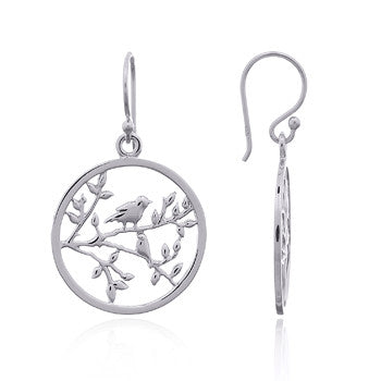 Two Birds in a Tree Sterling Silver Earrings