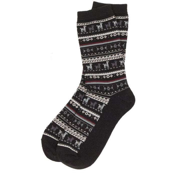 Alpaca Socks in Patterned Black