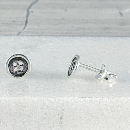Load image into Gallery viewer, Button Stud Earrings, Sterling Silver
