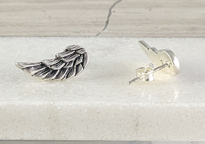 Load image into Gallery viewer, Wings Stud Earrings, Sterling Silver
