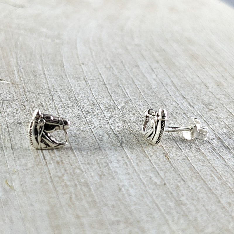 Load image into Gallery viewer, Horse Head Stud Earrings (small), Sterling Silver
