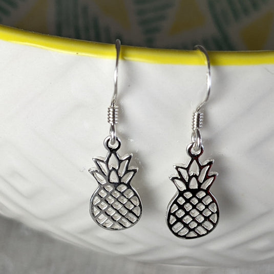 Pineapple Stencil Earrings in Sterling Silver