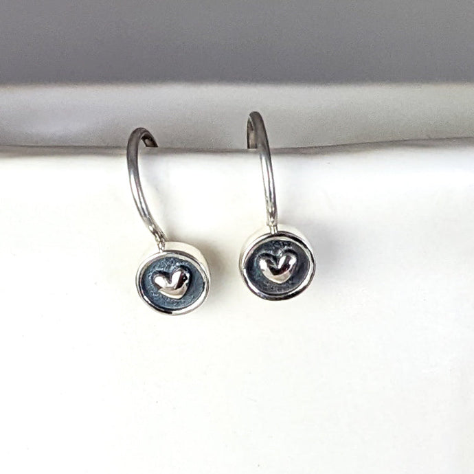 Sweetheart Earrings, Sterling Silver