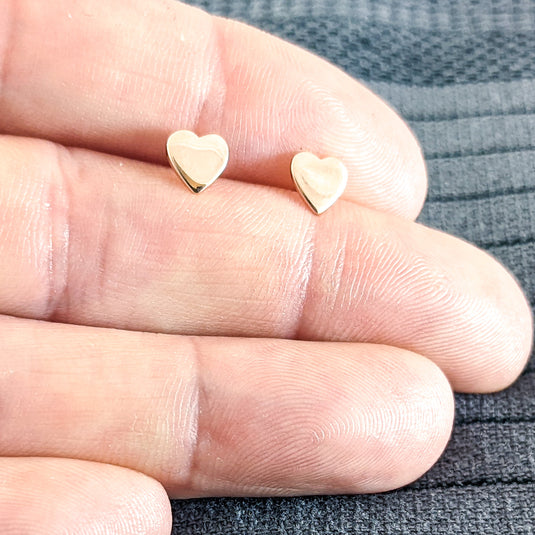 Tiny Hearts Stud Earrings, Rose Gold Plated Sterling Silver