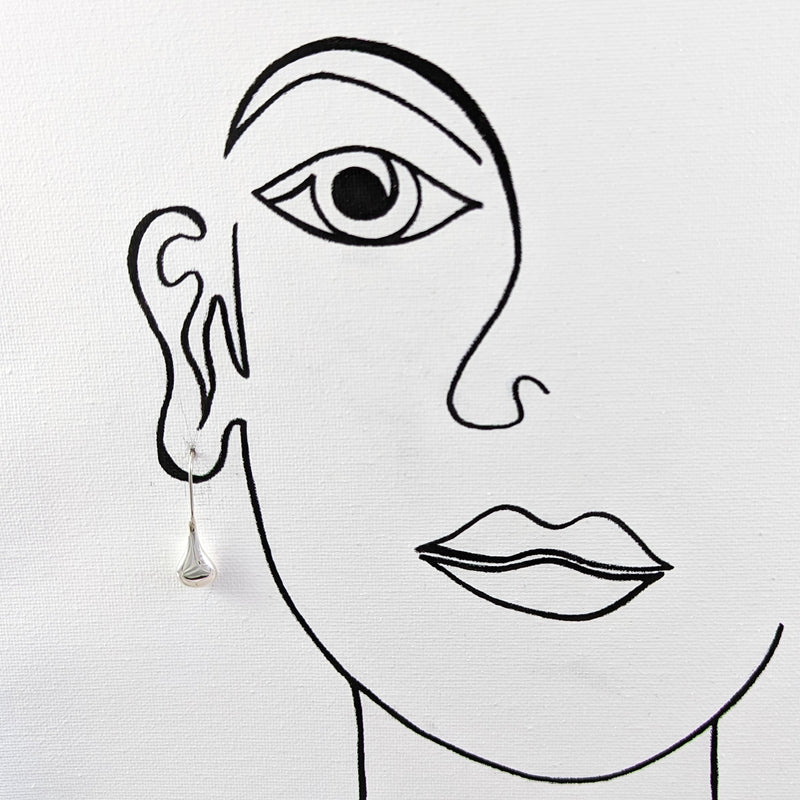 Load image into Gallery viewer, Contemporary Tear Drop Earrings in Sterling Silver
